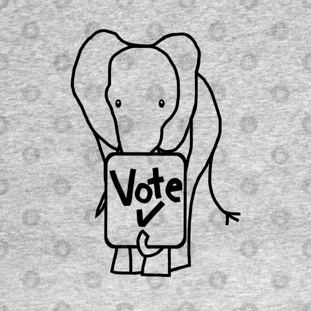 Big Elephant says Vote Outline by ellenhenryart